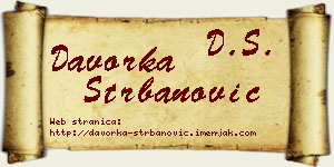 Davorka Štrbanović vizit kartica